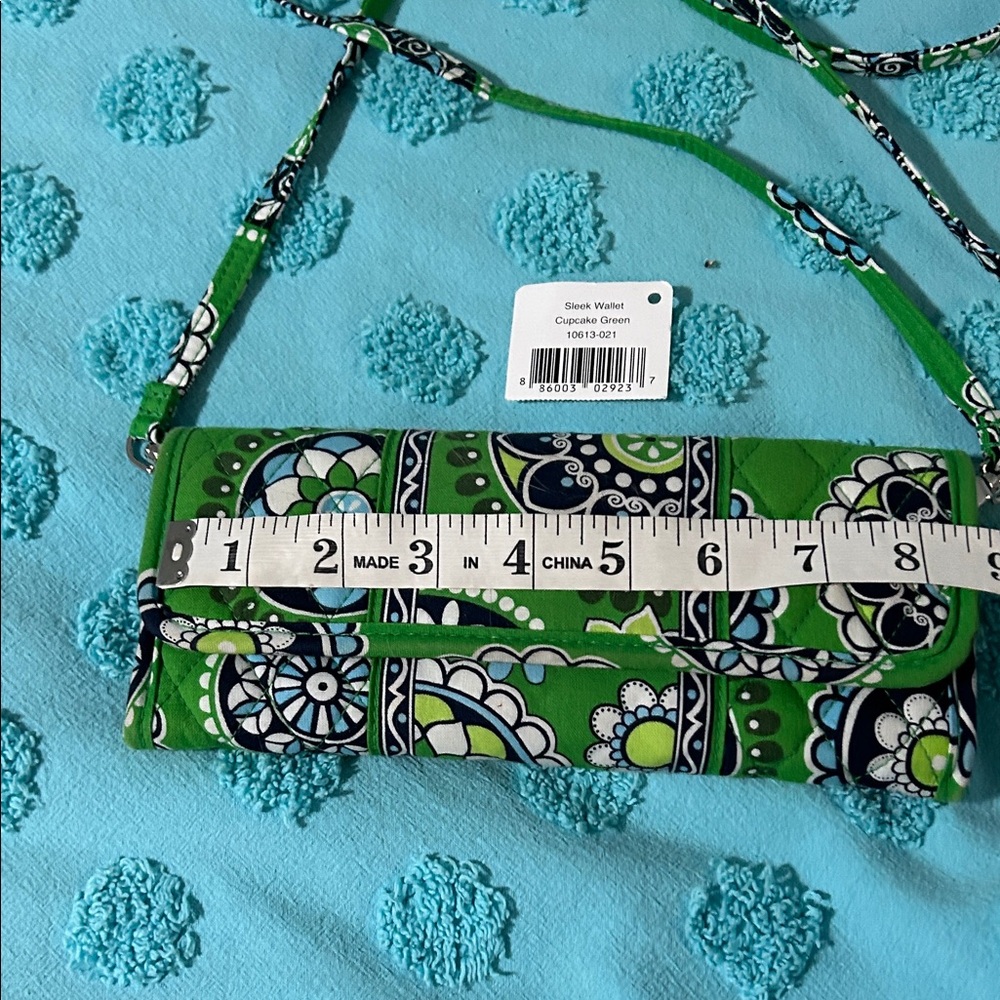 Vera Bradley Green Floral Print Crossbody Wallet - Picture 2 of 7